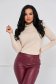 Beige sweater cotton loose fit high collar 1 - StarShinerS.com
