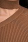 Rochie din tricot reiat maro scurta tip creion cu decupaje in material - SunShine 6 - StarShinerS.ro