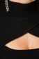 Rochie din tricot neagra scurta tip creion cu decupaje in material - SunShine 6 - StarShinerS.ro
