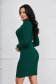 Rochie din tricot verde-inchis scurta tip creion cu decupaje in material - SunShine 2 - StarShinerS.ro