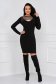 Black dress knitted short cut pencil with crystal embellished details 3 - StarShinerS.com