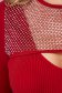 Rochie din tricot rosie scurta tip creion cu aplicatii cu pietre strass - SunShine 6 - StarShinerS.ro