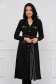 Rochie din tricot neagra midi in clos accesorizata cu cordon - SunShine 3 - StarShinerS.ro