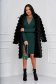 Darkgreen dress knitted short cut pencil with crystal embellished details 3 - StarShinerS.com