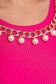 Pulover din material reiat roz mulat accesorizat cu lant metalic si perle 5 - StarShinerS.ro