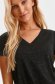Black t-shirt loose fit with v-neckline thin fabric 4 - StarShinerS.com