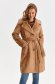 Lightbrown coat from ecological suede straight 1 - StarShinerS.com
