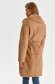 Palton din piele intoarsa ecologica maro-deschis cu un croi drept - Top Secret 3 - StarShinerS.ro