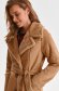 Lightbrown coat from ecological suede straight 4 - StarShinerS.com