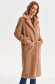 Nude coat from fluffy fabric straight 1 - StarShinerS.com