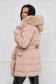 Nude jacket from slicker midi tented with faux fur accessory 2 - StarShinerS.com