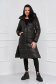 Geaca din fas usor satinat neagra lunga cu un croi drept - SunShine 1 - StarShinerS.ro