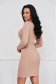 Nude dress knitted midi pencil with rounded cleavage 2 - StarShinerS.com