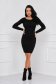 Black dress knitted midi pencil with rounded cleavage 3 - StarShinerS.com