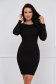 Black dress knitted midi pencil with rounded cleavage 1 - StarShinerS.com