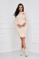 Rochie din tricot crem scurta tip creion cu decupaje in material - SunShine 3 - StarShinerS.ro