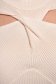 Rochie din tricot crem scurta tip creion cu decupaje in material - SunShine 6 - StarShinerS.ro