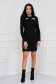 Black dress knitted short cut pencil with cut out material 3 - StarShinerS.com