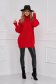 Red sweater knitted loose fit high collar 4 - StarShinerS.com