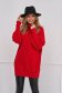 Red sweater knitted loose fit high collar 1 - StarShinerS.com