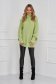 Lightgreen sweater knitted loose fit high collar 4 - StarShinerS.com