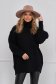 Black sweater knitted loose fit high collar 1 - StarShinerS.com