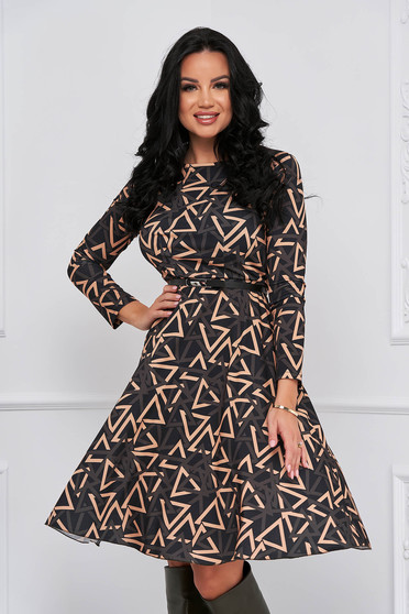 Plus Size Dresses, Dress cloche with elastic waist faux leather belt lycra - StarShinerS - StarShinerS.com