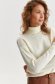 Ivory sweater knitted loose fit with turtle neck 1 - StarShinerS.com