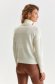 Ivory sweater knitted loose fit with turtle neck 3 - StarShinerS.com