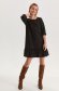 Black dress short cut a-line knitted with ruffles at the buttom of the dress 2 - StarShinerS.com