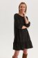 Rochie din tricot neagra scurta cu croi in a si volanas la baza rochiei - Top Secret 1 - StarShinerS.ro