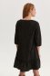 Black dress short cut a-line knitted with ruffles at the buttom of the dress 3 - StarShinerS.com