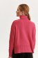 Pink sweater knitted loose fit high collar 3 - StarShinerS.com