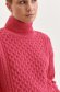 Pink sweater knitted loose fit high collar 5 - StarShinerS.com