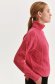 Pink sweater knitted loose fit high collar 6 - StarShinerS.com