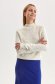 Ivory sweater knitted loose fit high collar 2 - StarShinerS.com