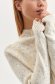 Ivory sweater knitted loose fit high collar 5 - StarShinerS.com