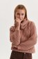 Lightpink sweater knitted loose fit high collar 2 - StarShinerS.com