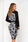 Dress knitted midi pencil with pockets with print details - StarShinerS 3 - StarShinerS.com