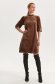 Brown dress velvet short cut a-line high shoulders 2 - StarShinerS.com