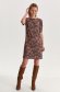 Brown dress abstract short cut straight high shoulders 1 - StarShinerS.com