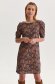 Brown dress abstract short cut straight high shoulders 2 - StarShinerS.com
