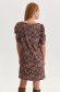 Brown dress abstract short cut straight high shoulders 3 - StarShinerS.com