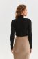 Black sweater knitted with tented cut high collar 3 - StarShinerS.com