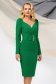 Green dress midi thin fabric accessorized with belt with tented cut 1 - StarShinerS.com