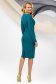 Dirty green dress midi thin fabric accessorized with belt with tented cut 6 - StarShinerS.com