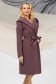 Purple coat cloth loose fit with undetachable hood with pockets 1 - StarShinerS.com