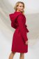 Palton din stofa rosu cu croi larg gluga nedetasabila si buzunare - PrettyGirl 2 - StarShinerS.ro