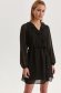 Black dress from veil fabric plumeti short cut cloche with elastic waist with ruffle details 2 - StarShinerS.com