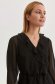 Black dress from veil fabric plumeti short cut cloche with elastic waist with ruffle details 4 - StarShinerS.com
